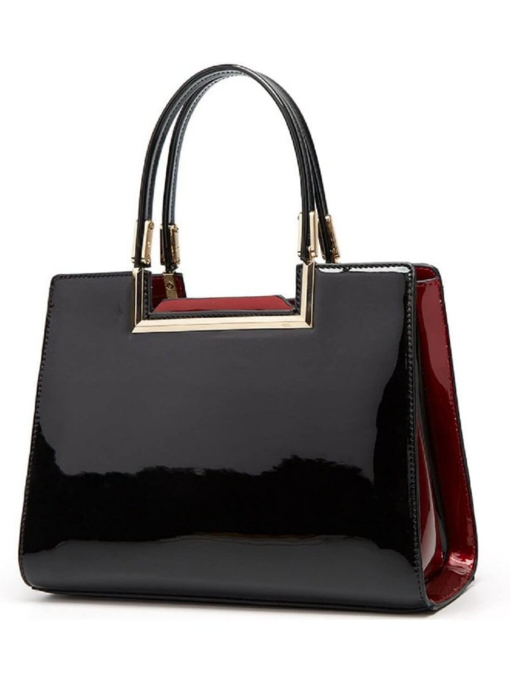 Glossy Patent Leather Handbag - Stylish Shoulder Bag, Chic Satchel & Party Tote
